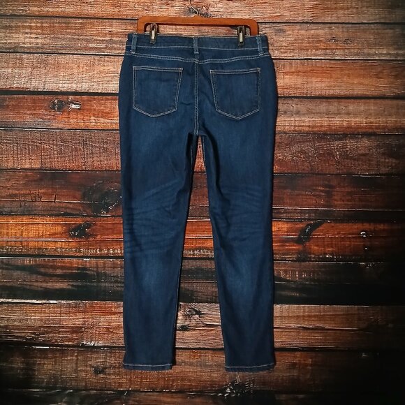 St Johns Bay Jeans 12 Petite Skinny Mid Rise Blue Denim Stretch - Picture 3 of 10